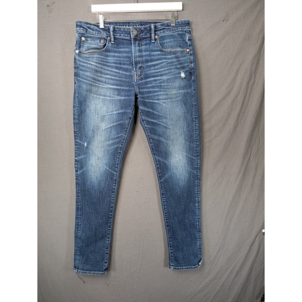 American Eagle Airflex+ Temp Tech Skinny Jeans Blue Mens‎ 34x32